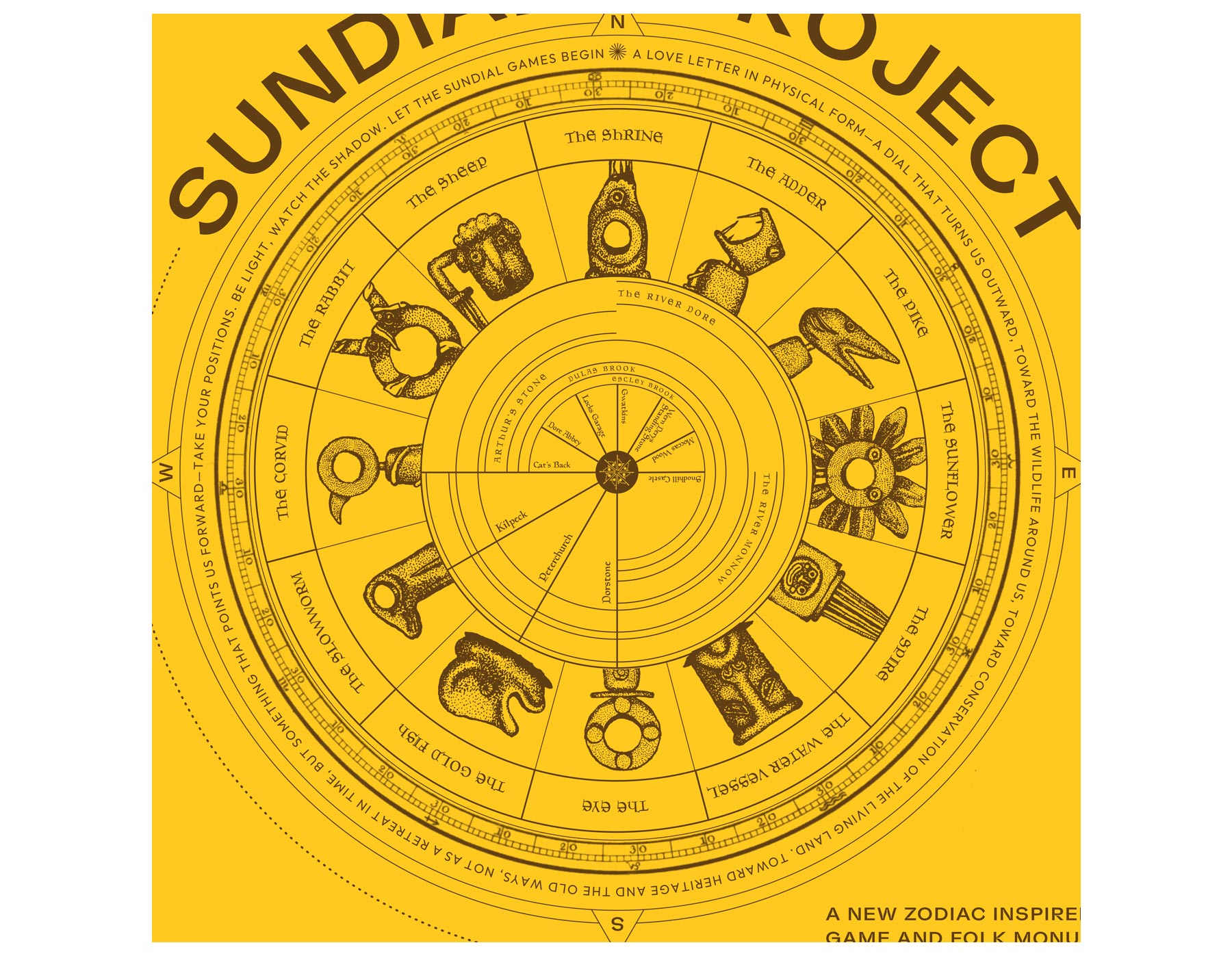 Golden Valley Sundial A2 Print - artwork by Joby Barnard for Colour Format